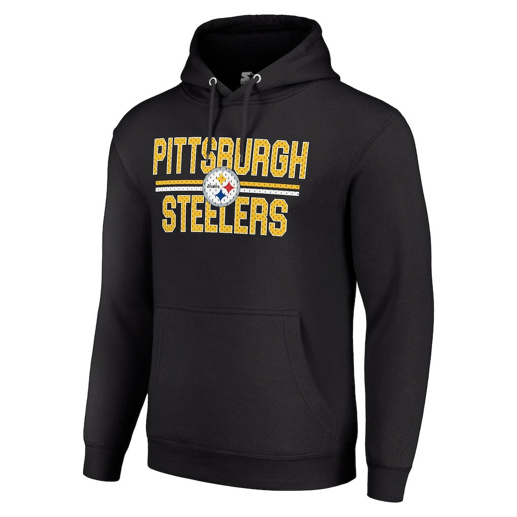 Pittsburgh Steelers Starter Unisex Team Mesh Print Graphic Tri-Blend Pullover Hoodie | NFL New