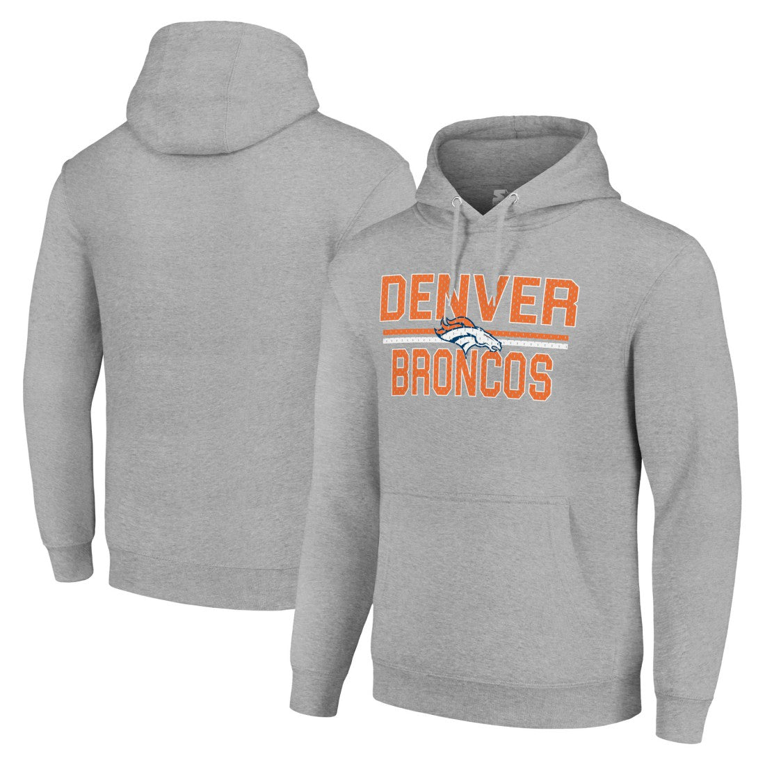 Denver Broncos Starter Unisex Team Mesh Print Graphic Tri-Blend Pullover Hoodie | NFL Discount