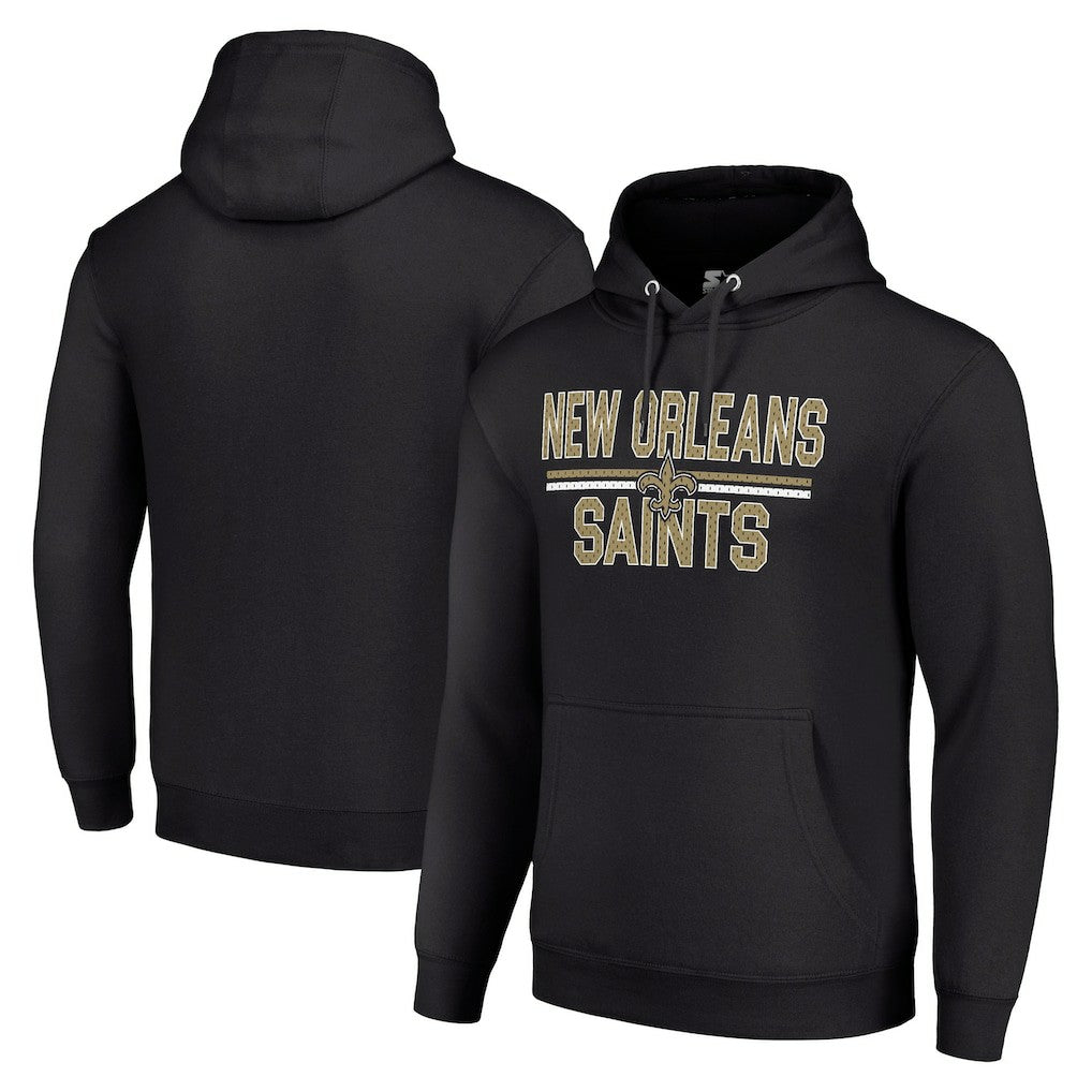 New Orleans Saints Starter Unisex Team Mesh Print Graphic Tri-Blend Pullover Hoodie | NFL New