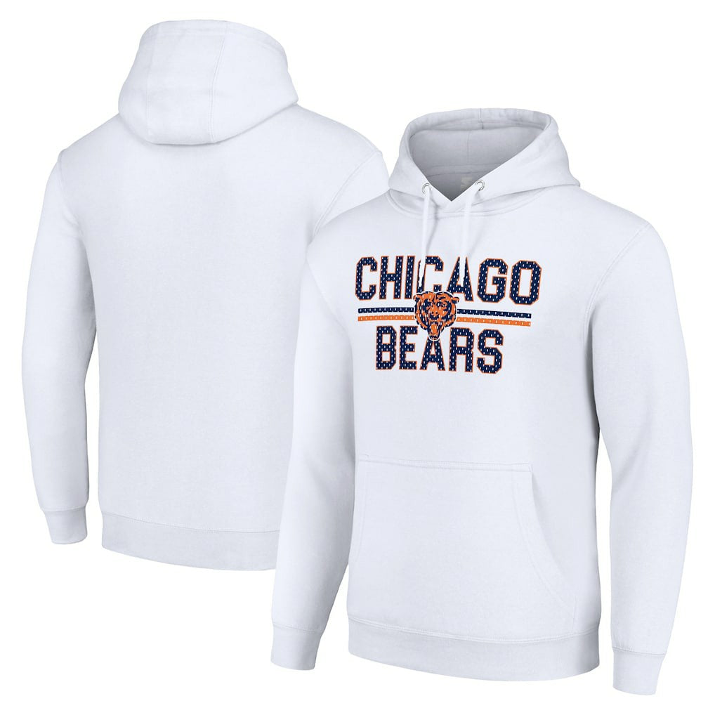 Chicago Bears Starter Unisex Team Mesh Print Graphic Tri-Blend Pullover Hoodie | NFL Sale