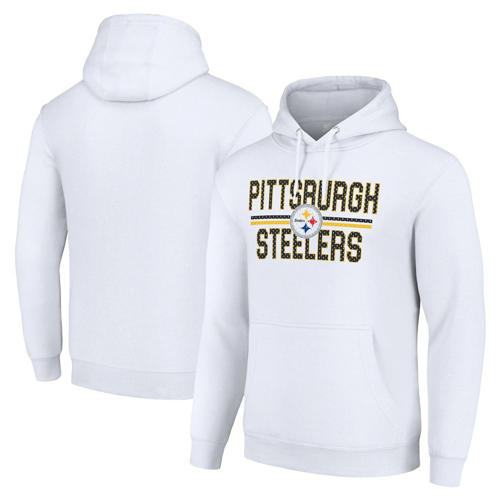 Pittsburgh Steelers Starter Unisex Team Mesh Print Graphic Tri-Blend Pullover Hoodie | NFL Discount