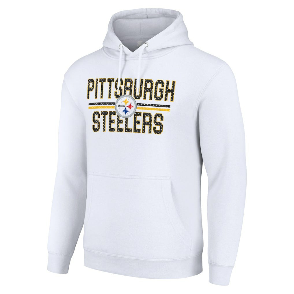 Pittsburgh Steelers Starter Unisex Team Mesh Print Graphic Tri-Blend Pullover Hoodie | NFL Discount