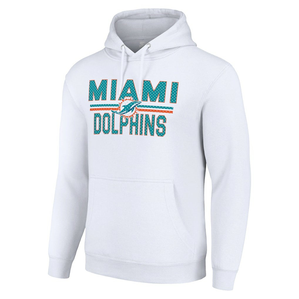 Miami Dolphins Starter Unisex Team Mesh Print Graphic Tri-Blend Pullover Hoodie | NFL Hot