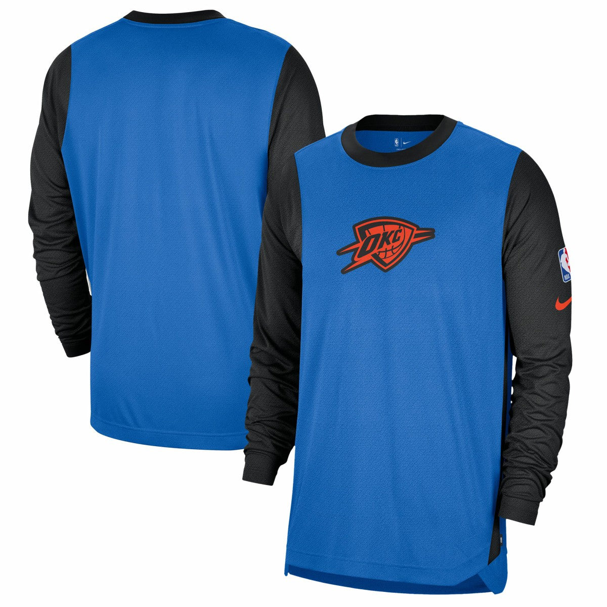 Blue/Black Oklahoma City Thunder 2024/25 City Edition Authentic Pregame Performance Long Sleeve Shooting T-Shirt | NBA