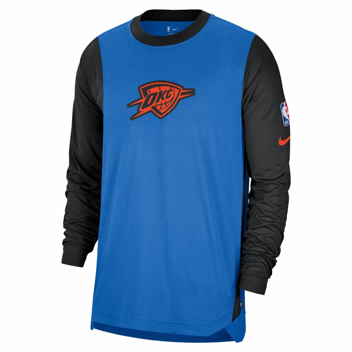 Blue/Black Oklahoma City Thunder 2024/25 City Edition Authentic Pregame Performance Long Sleeve Shooting T-Shirt | NBA