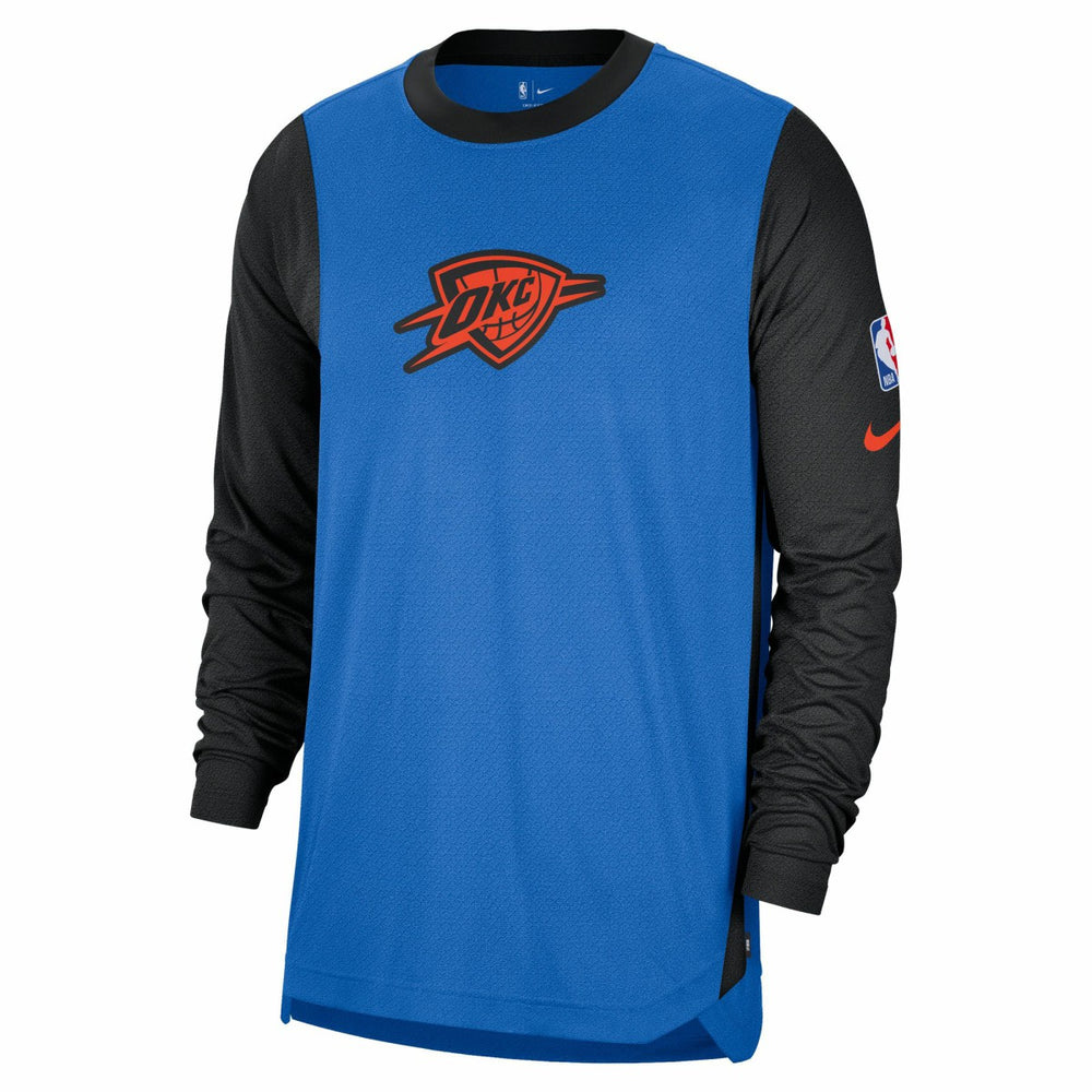 Blue/Black Oklahoma City Thunder 2024/25 City Edition Authentic Pregame Performance Long Sleeve Shooting T-Shirt | NBA