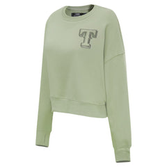 Texas Rangers Pro Standard Women's Neutral Oversized Boxy Cropped Pullover Sweatshirt - MLB Pullover