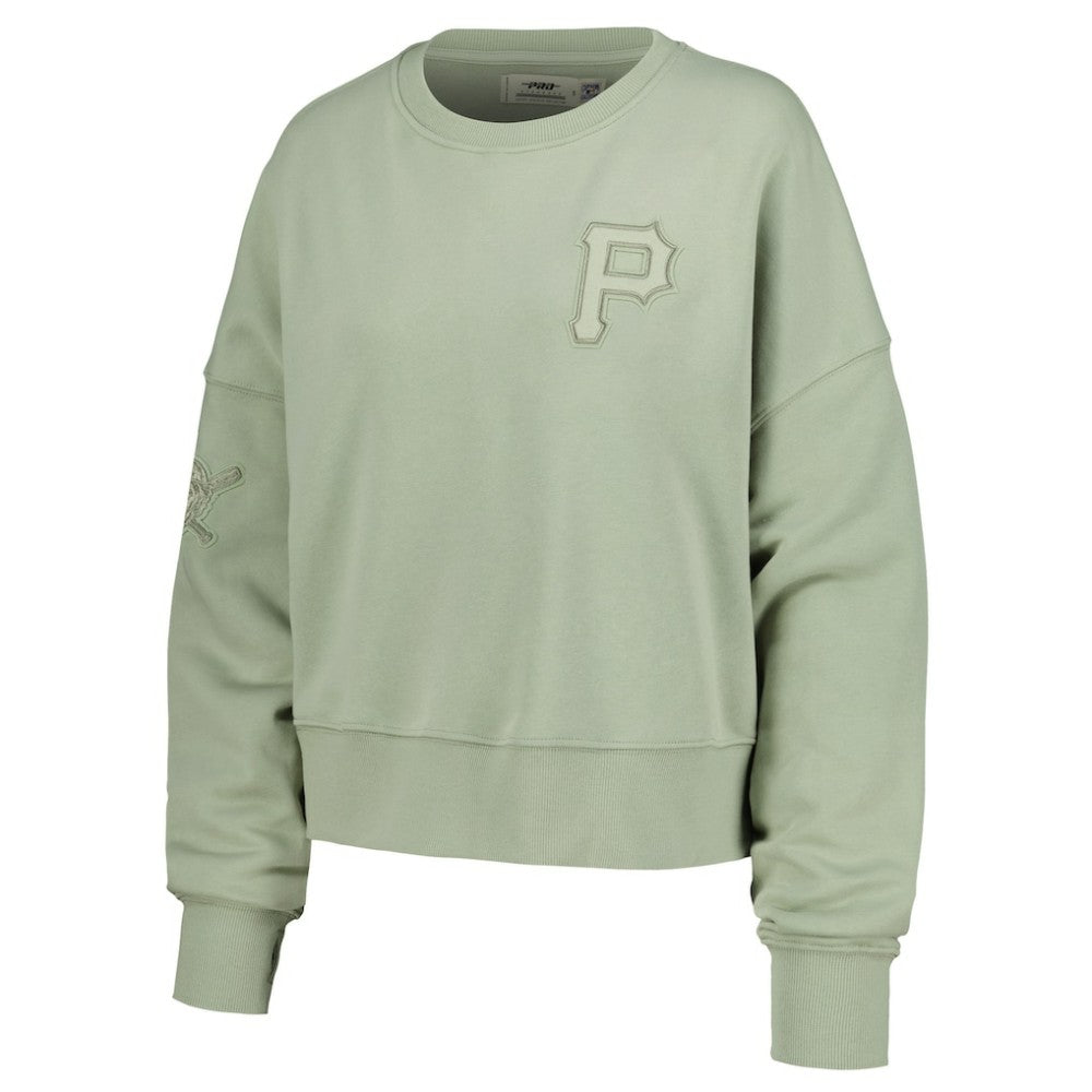 Pittsburgh Pirates Pro Standard Women's Neutral Oversized Boxy Cropped Pullover Sweatshirt - MLB Pullover