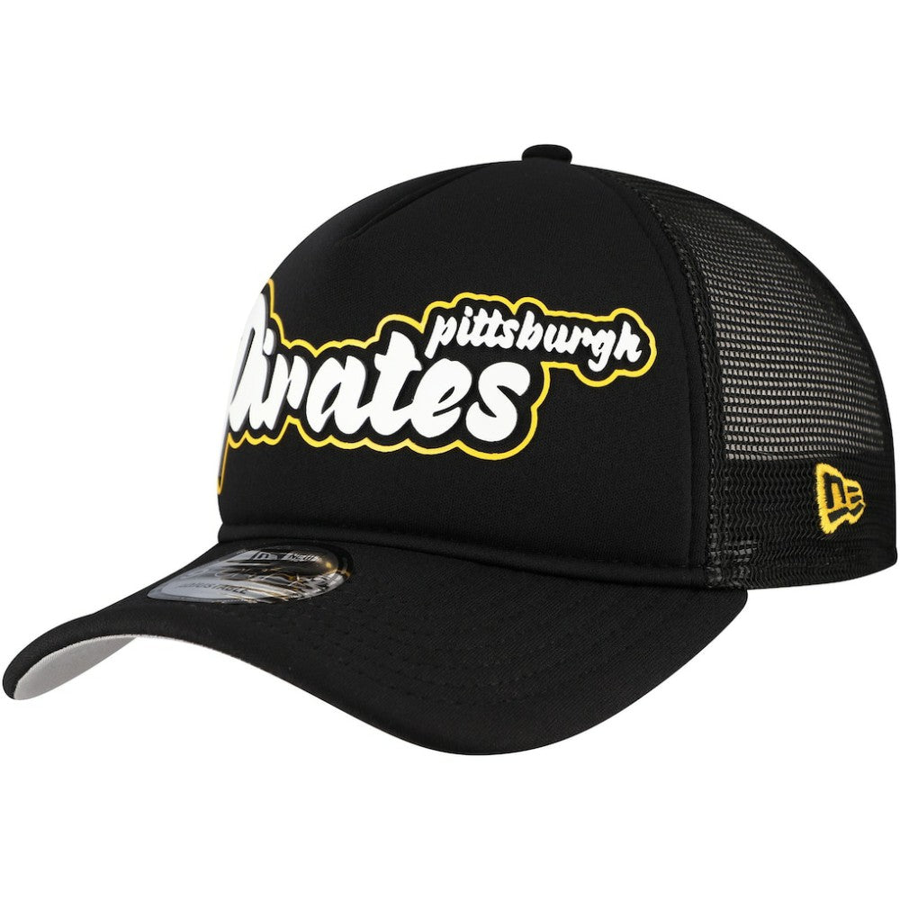 Pittsburgh Pirates New Era Retro Bold A-Frame Trucker 9FORTY Adjustable Hat - MLB Hats
