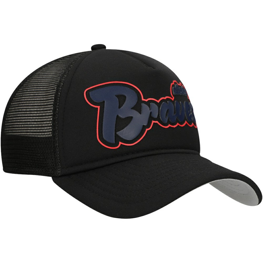 Atlanta Braves New Era Retro Bold A-Frame Trucker 9FORTY Adjustable Hat - MLB Hats