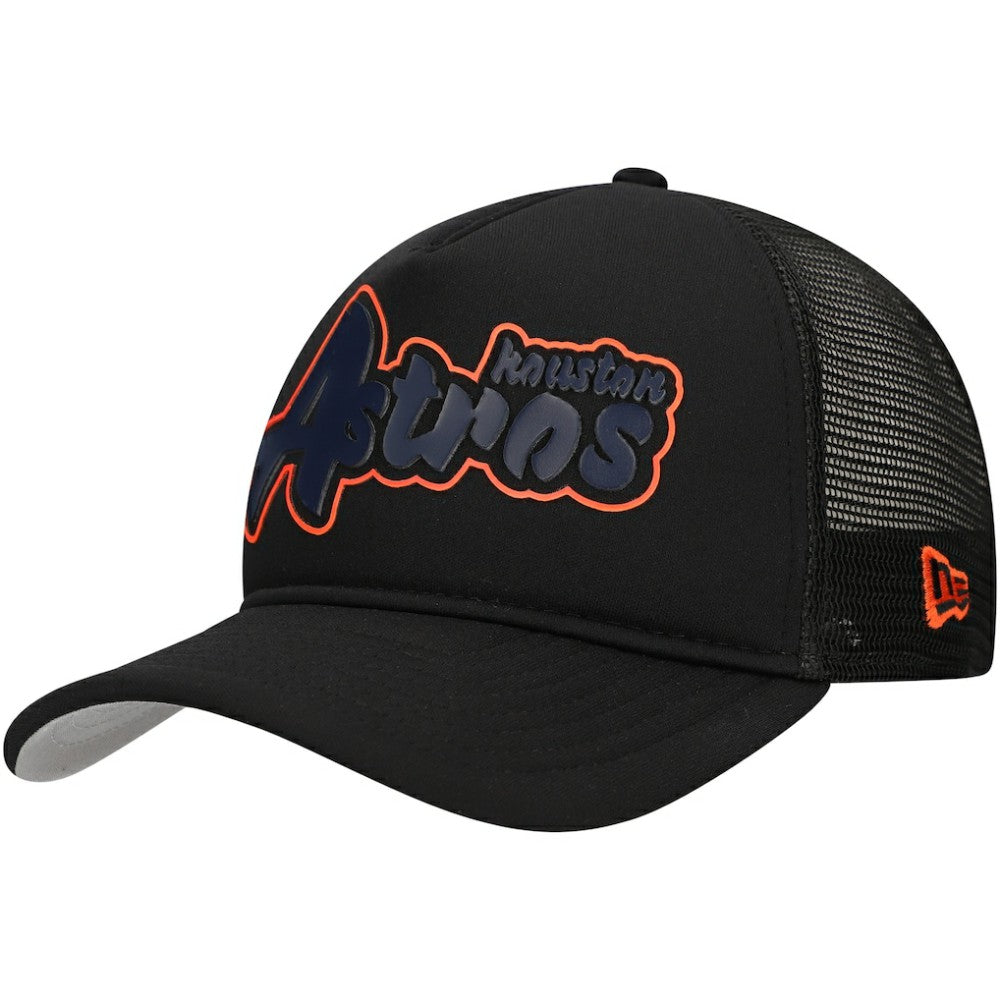 Houston Astros New Era Retro Bold A-Frame Trucker 9FORTY Adjustable Hat - MLB Hats