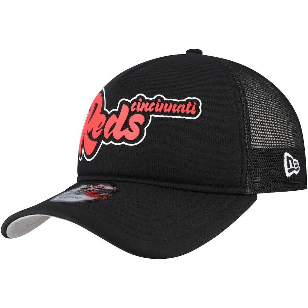 Cincinnati Reds New Era Retro Bold A-Frame Trucker 9FORTY Adjustable Hat - MLB Hats