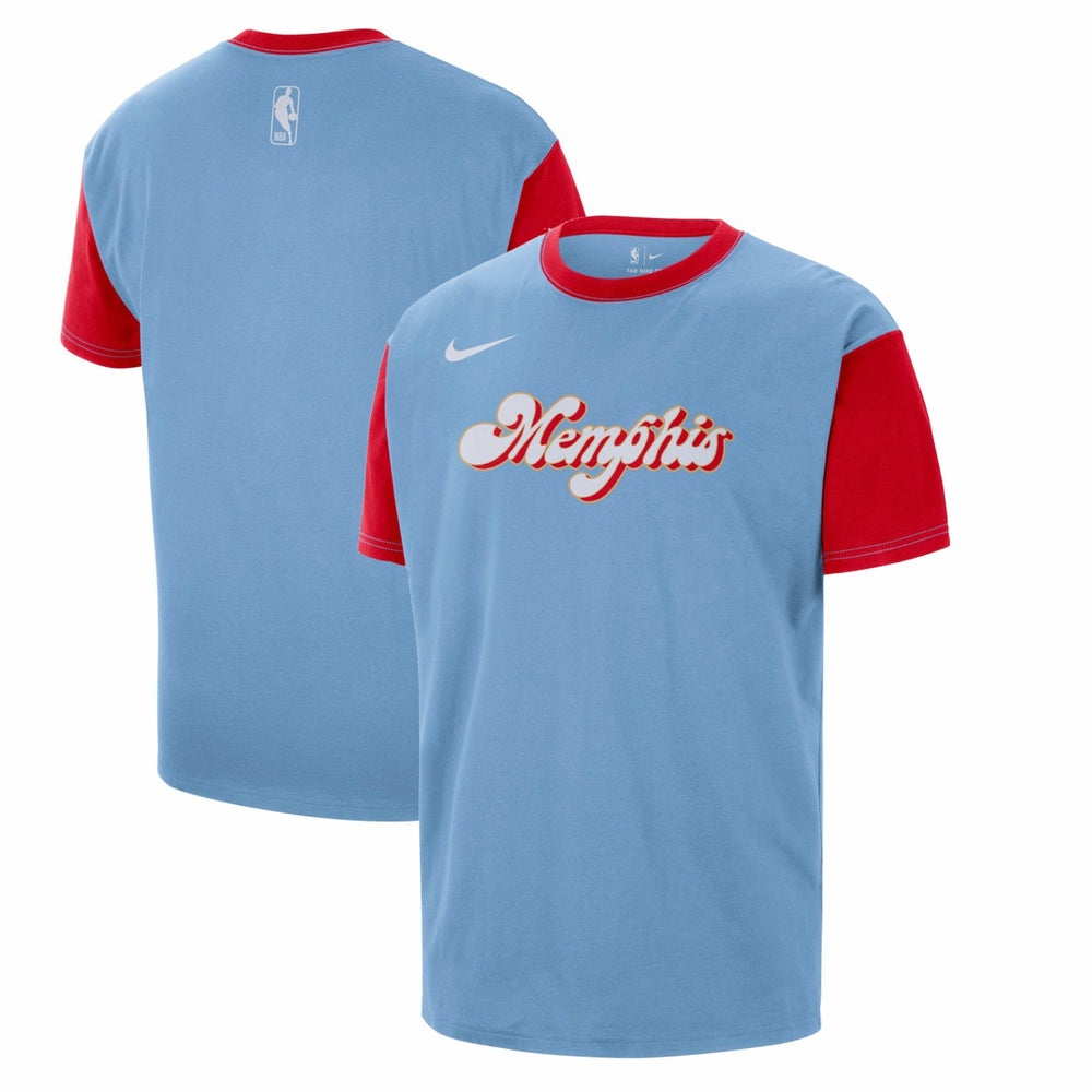 Light Blue Memphis Grizzlies 2024/25 City Edition Courtside Color Block T-Shirt | NBA