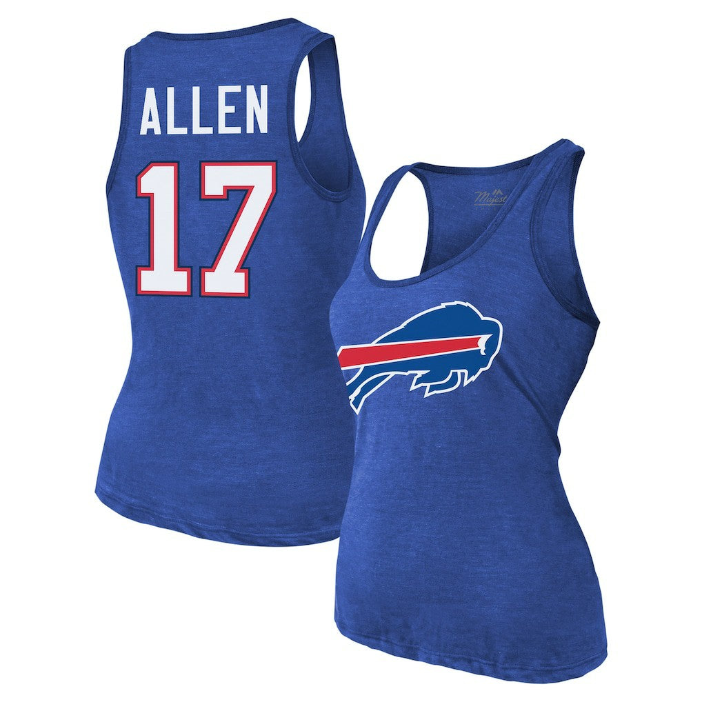 Buffalo Bills Josh Allen  Majestic Threads Women's Name & Number Tri-Blend Tank Top | NFL US