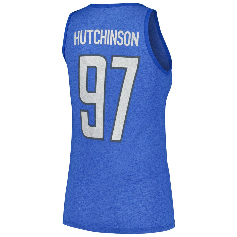 Detroit Lions Aidan Hutchinson  Majestic Threads Women's Name & Number Tri-Blend Tank Top | NFL Hot