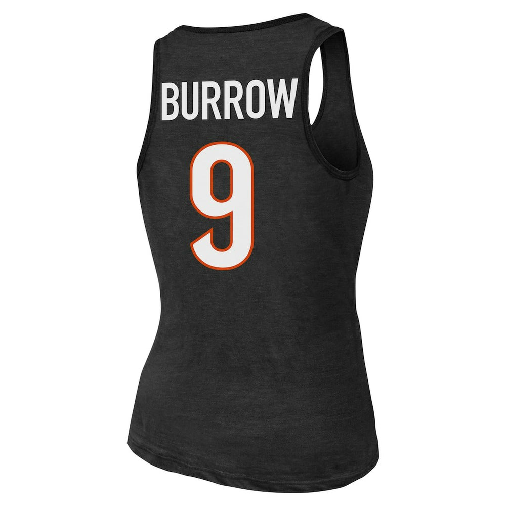 Cincinnati Bengals Joe Burrow  Majestic Threads Women's Name & Number Tri-Blend Tank Top | NFL Outlet