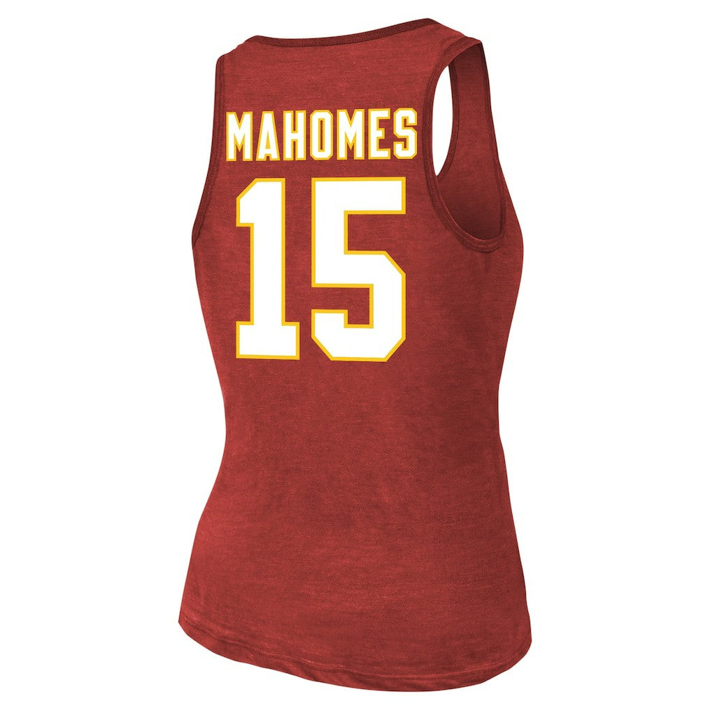 Kansas City Chiefs Patrick Mahomes  Majestic Threads Women's Name & Number Tri-Blend Tank Top | NFL New