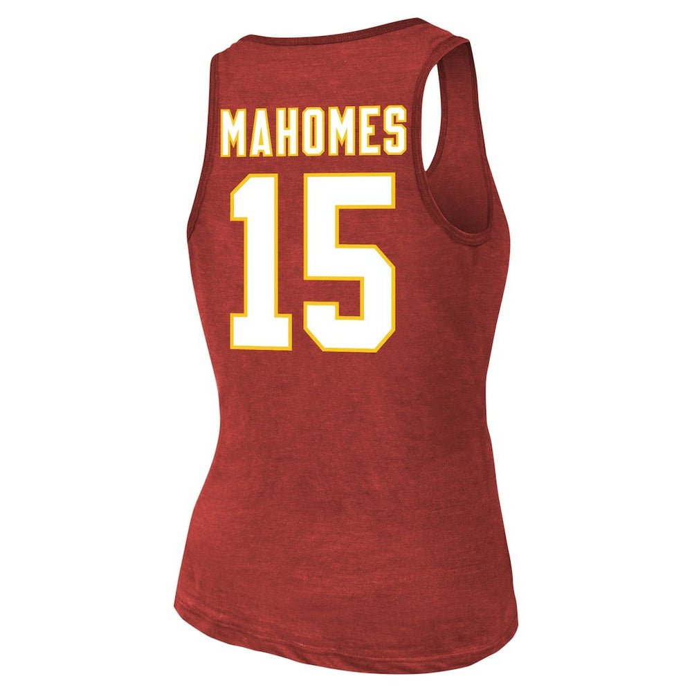 Kansas City Chiefs Patrick Mahomes  Majestic Threads Women's Name & Number Tri-Blend Tank Top | NFL New