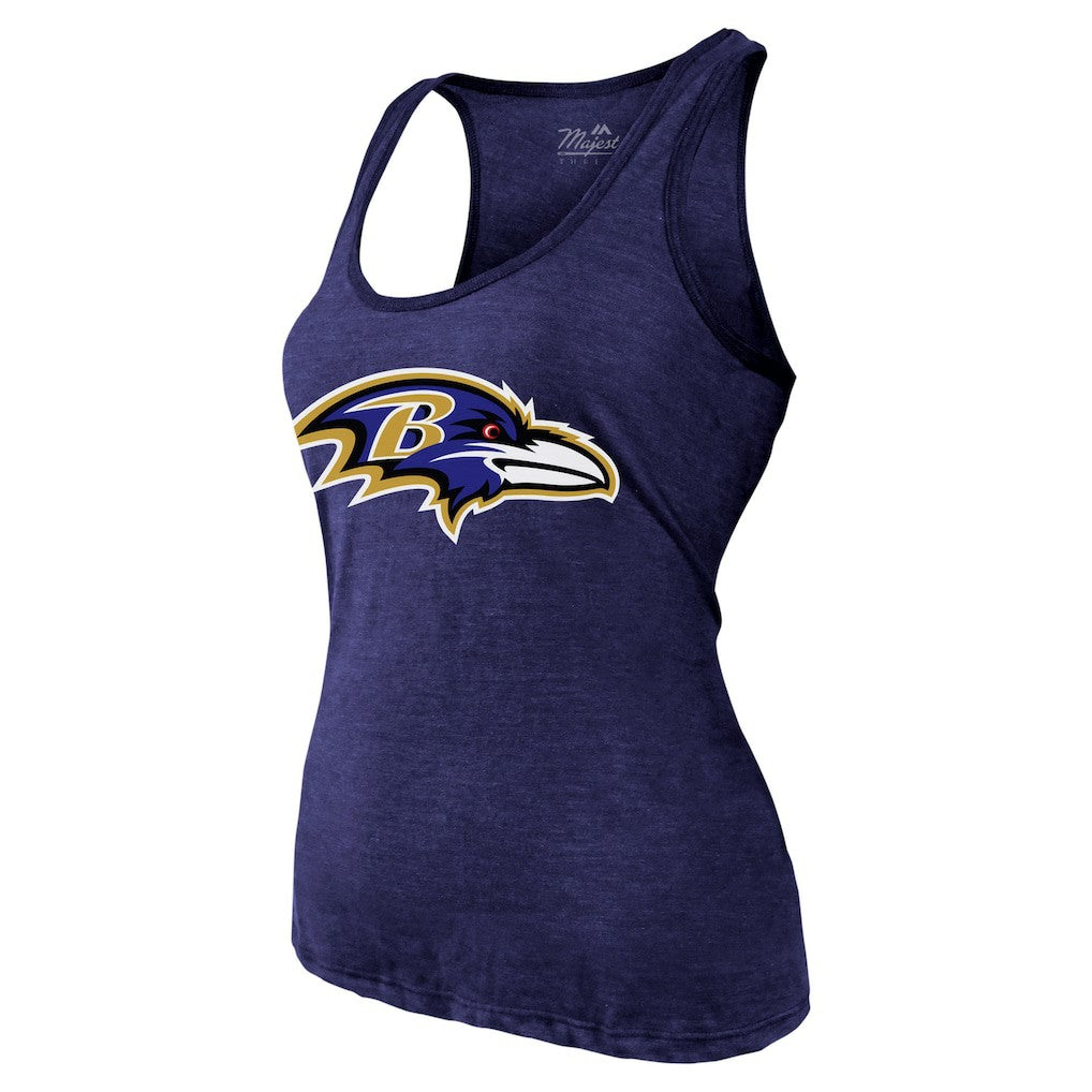 Baltimore Ravens Lamar Jackson  Majestic Threads Women's Name & Number Tri-Blend Tank Top | NFL New