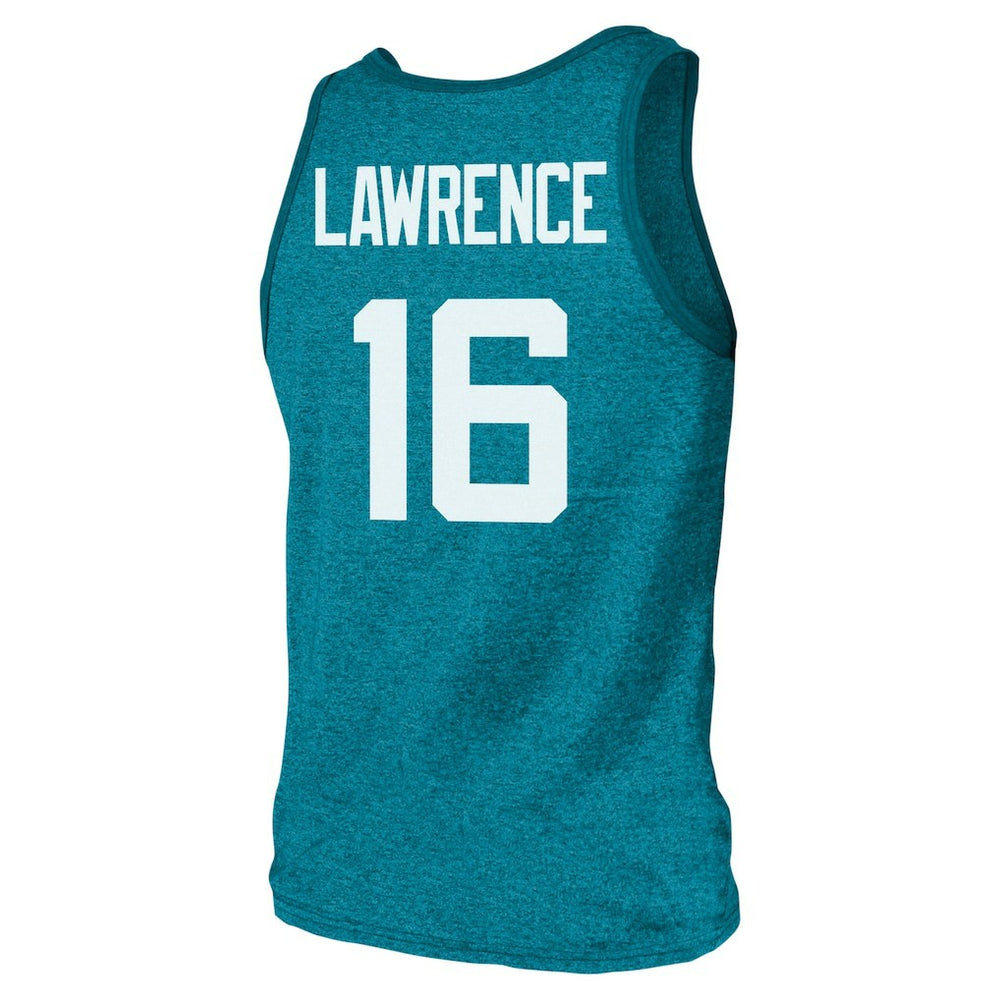 Jacksonville Jaguars Trevor Lawrence  Majestic Threads Tri-Blend Player Name & Number Tank Top | NFL Outlet