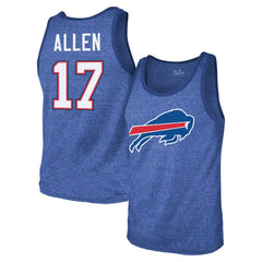 Buffalo Bills Josh Allen  Majestic Threads Tri-Blend Player Name & Number Tank Top | NFL Outlet