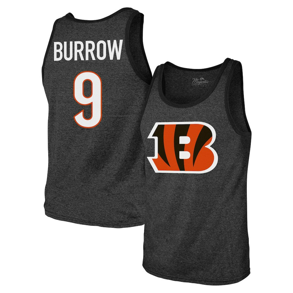 Cincinnati Bengals Joe Burrow  Majestic Threads Tri-Blend Player Name & Number Tank Top | NFL US