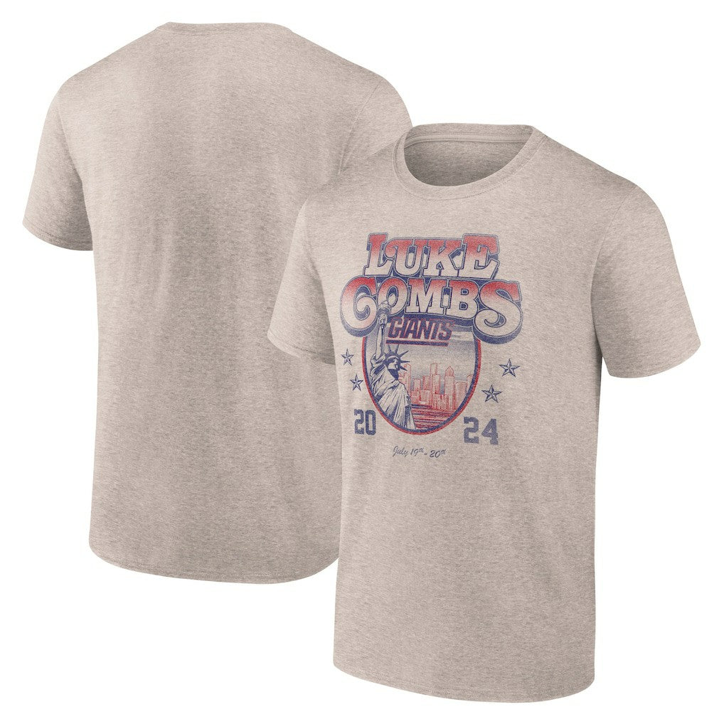 New York Giants Luke Combs x  Growin' Up and Gettin' Old Tour T-Shirt | NFL Hot