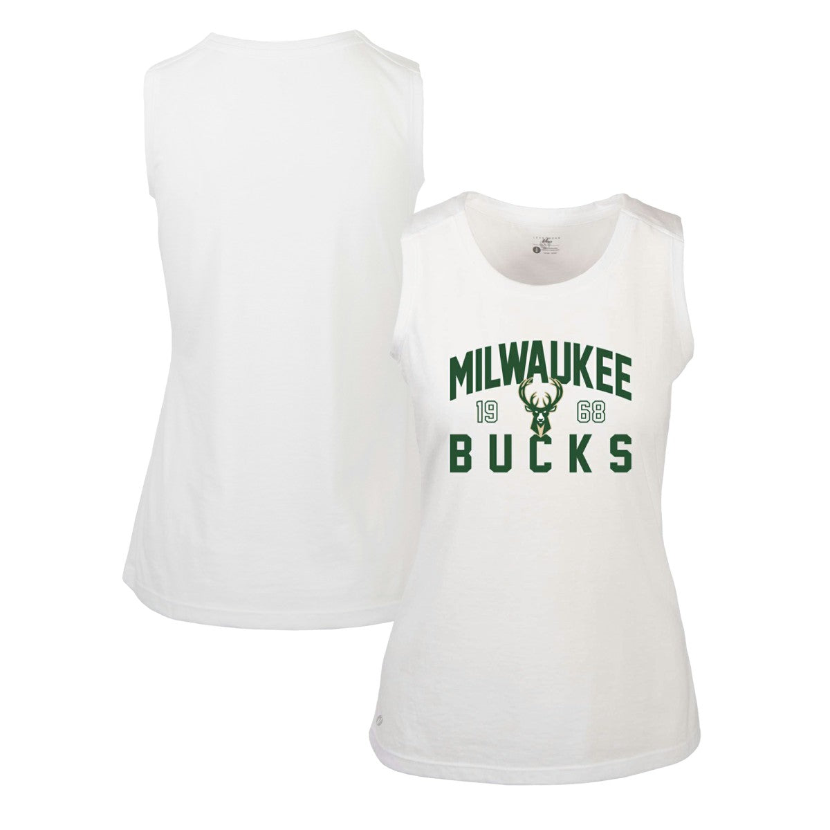 White Milwaukee Bucks Levelwear Women's Macy Tank Top | NBA