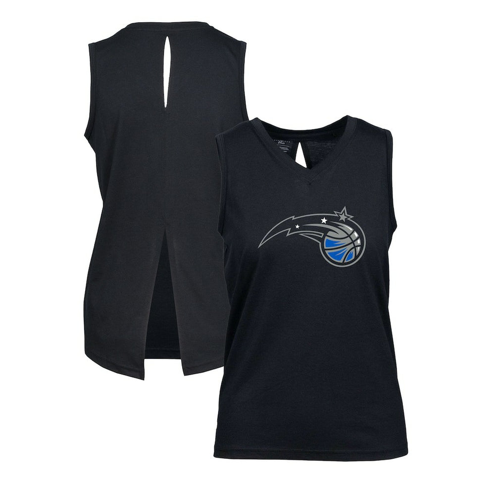 Black Orlando Magic Levelwear Women's Paisley Core V-Neck Tank Top | NBA