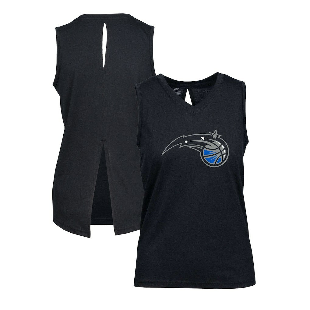 Black Orlando Magic Levelwear Women's Paisley Core V-Neck Tank Top | NBA