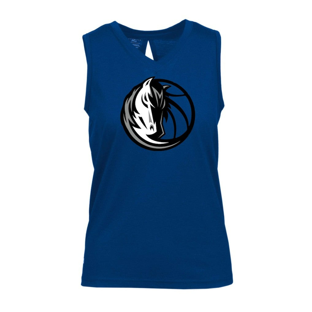 Blue Dallas Mavericks Levelwear Women's Paisley Core V-Neck Tank Top sale | NBA