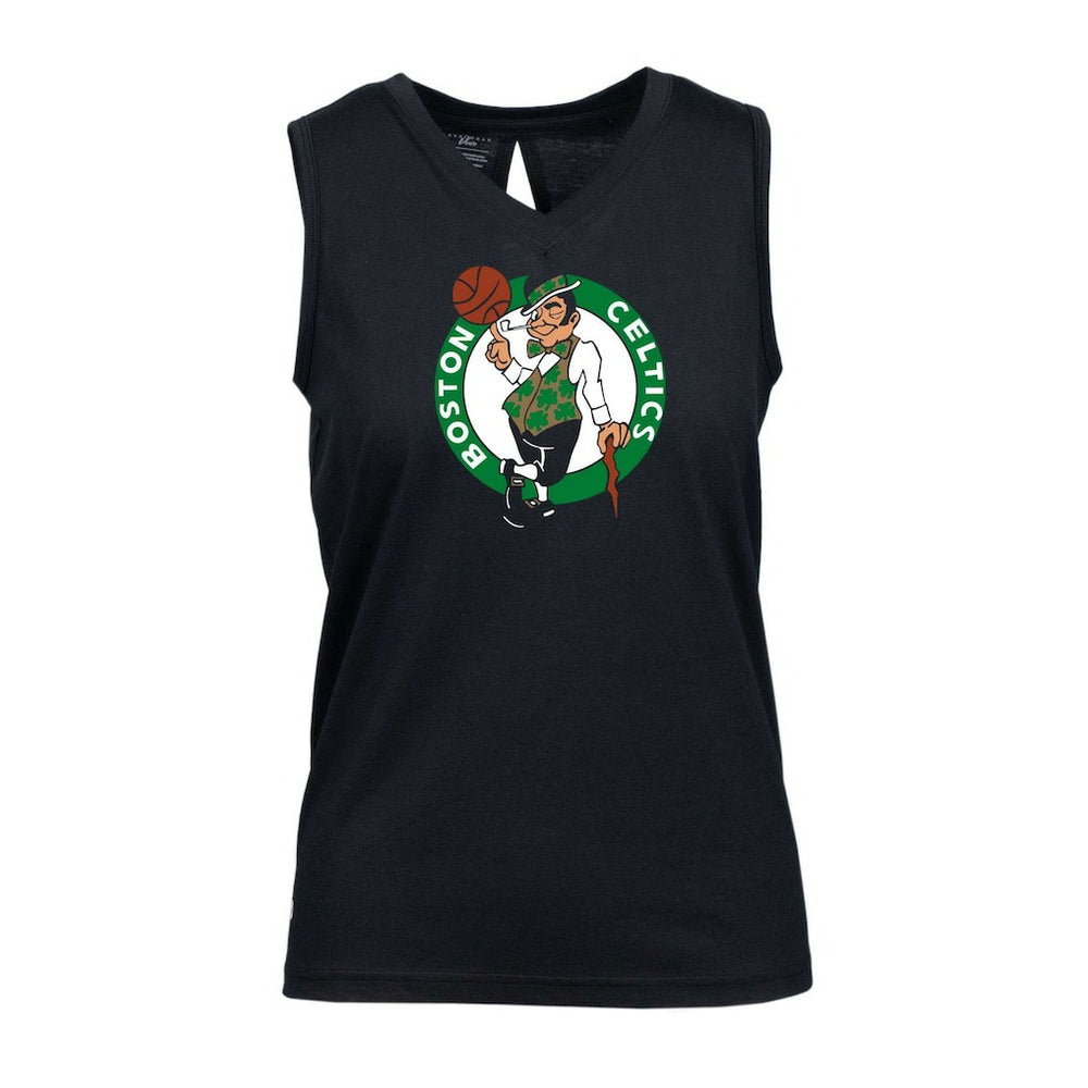 Black Boston Celtics Levelwear Women's Paisley Core V-Neck Tank Top | NBA