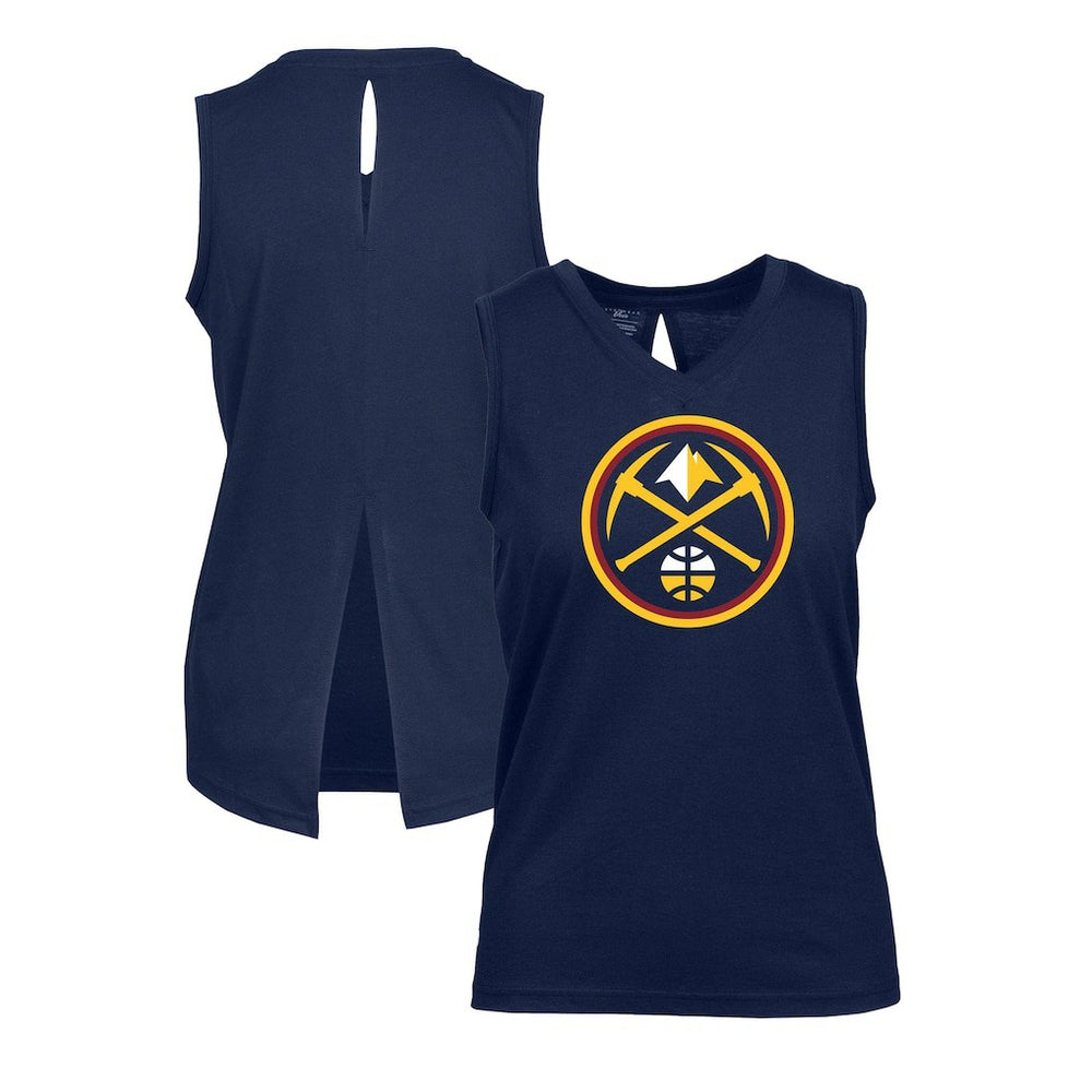 Navy Denver Nuggets Levelwear Women's Paisley Core V-Neck Tank Top sale | NBA