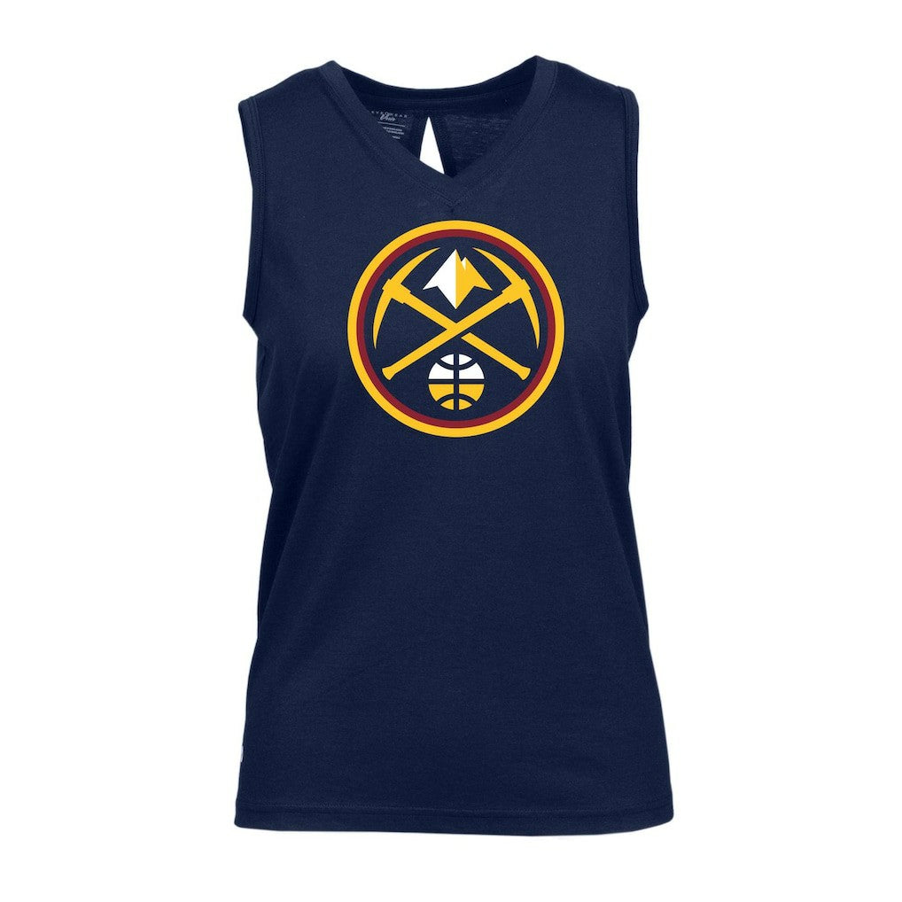 Navy Denver Nuggets Levelwear Women's Paisley Core V-Neck Tank Top sale | NBA