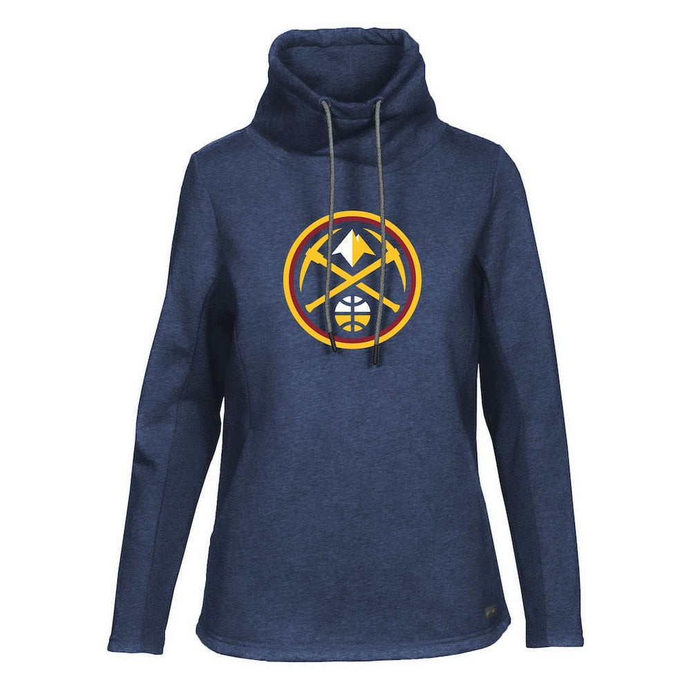 Navy Denver Nuggets Levelwear Women's Loop Core Funnel Neck Pullover Sweatshirt sale | NBA