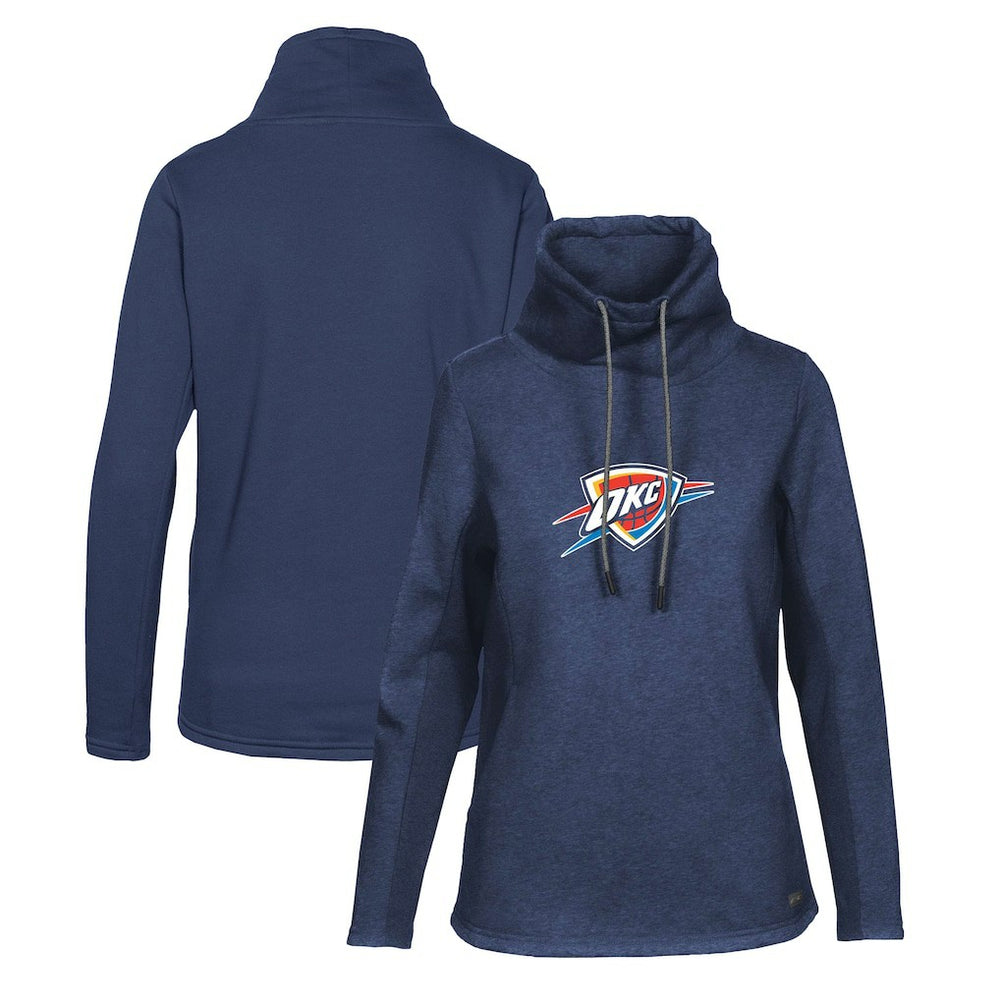 Navy Oklahoma City Thunder Levelwear Women's Loop Core Funnel Neck Pullover Sweatshirt | NBA