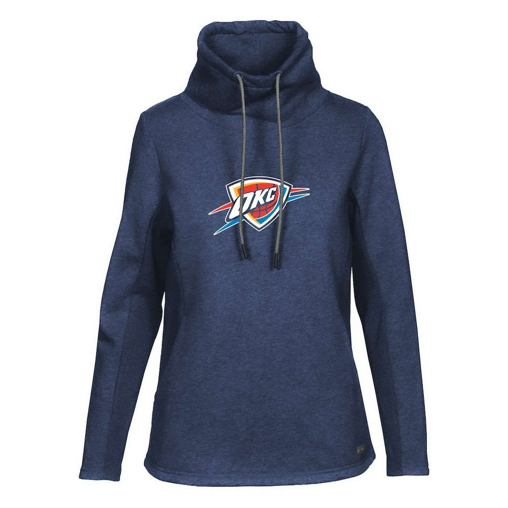 Navy Oklahoma City Thunder Levelwear Women's Loop Core Funnel Neck Pullover Sweatshirt | NBA