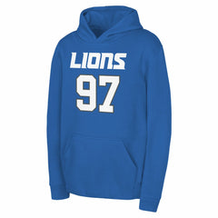 Detroit Lions Aidan Hutchinson  Youth Mainliner Player Name & Number Pullover Hoodie | NFL Online