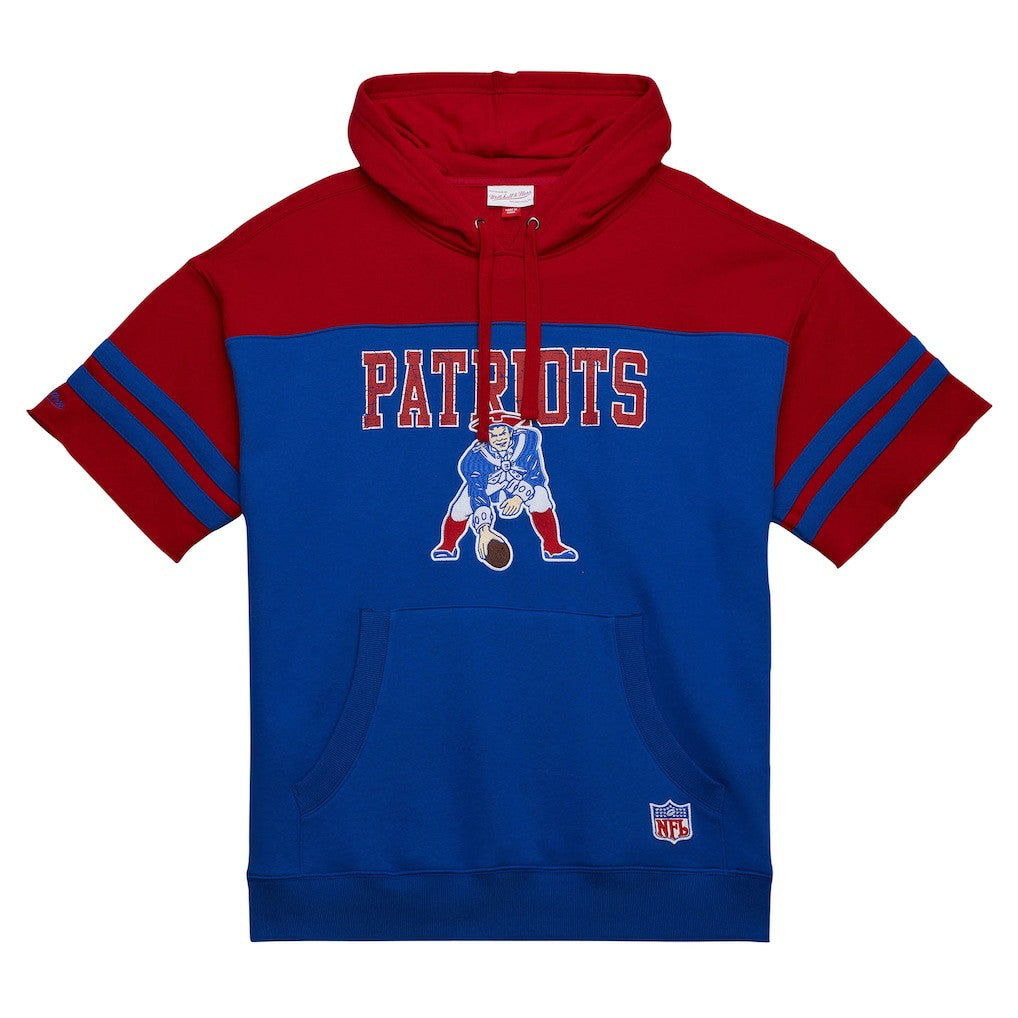 New England Patriots Off Field Vintage Logo Short Sleeve Pullover Hoodie | NFL US