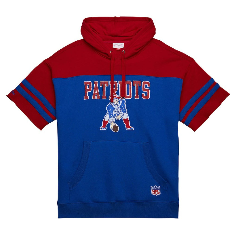 New England Patriots Off Field Vintage Logo Short Sleeve Pullover Hoodie | NFL US