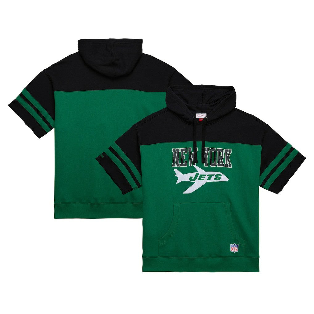 New York Jets Off Field Vintage Logo Short Sleeve Pullover Hoodie | NFL Hot