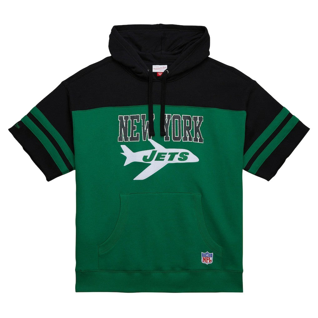 New York Jets Off Field Vintage Logo Short Sleeve Pullover Hoodie | NFL Hot