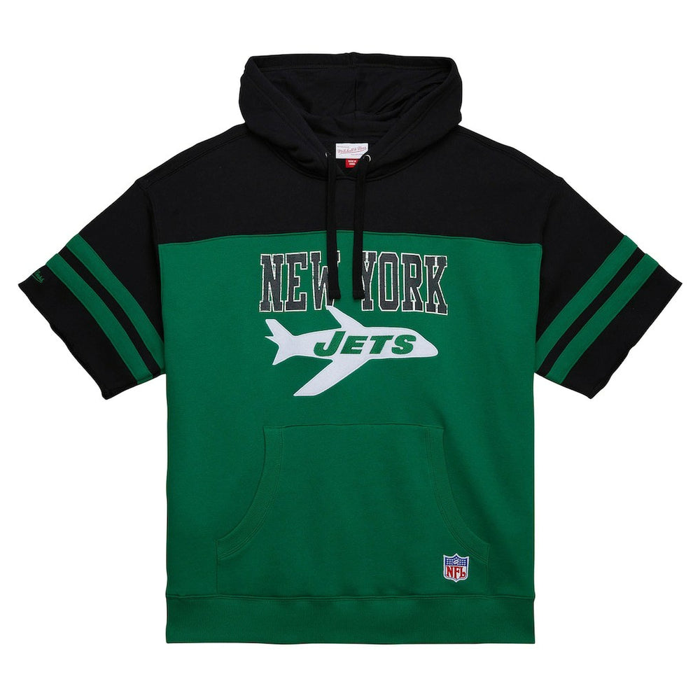 New York Jets Off Field Vintage Logo Short Sleeve Pullover Hoodie | NFL Hot