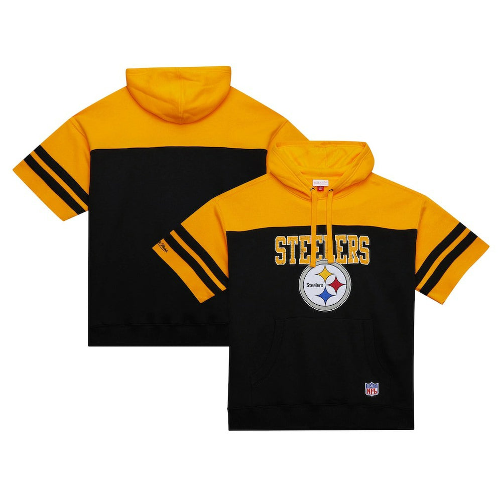 Pittsburgh Steelers Off Field Vintage Logo Short Sleeve Pullover Hoodie | NFL New