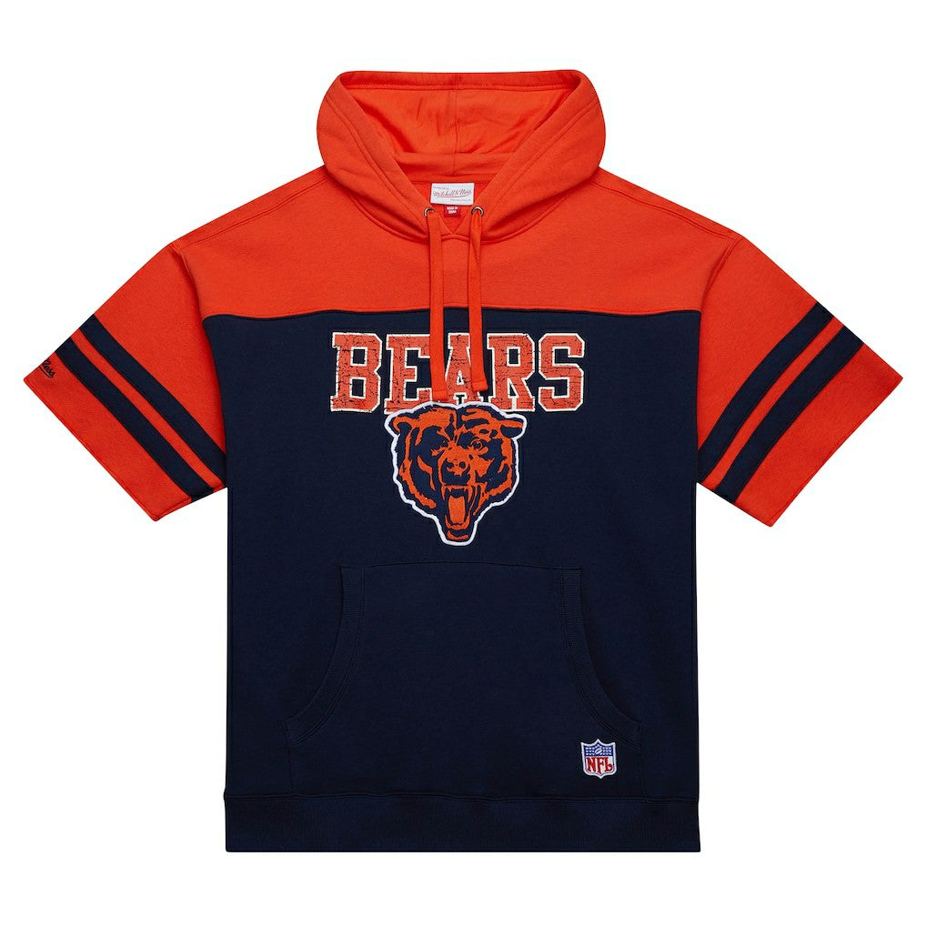 Chicago Bears Off Field Vintage Logo Short Sleeve Pullover Hoodie | NFL Discount