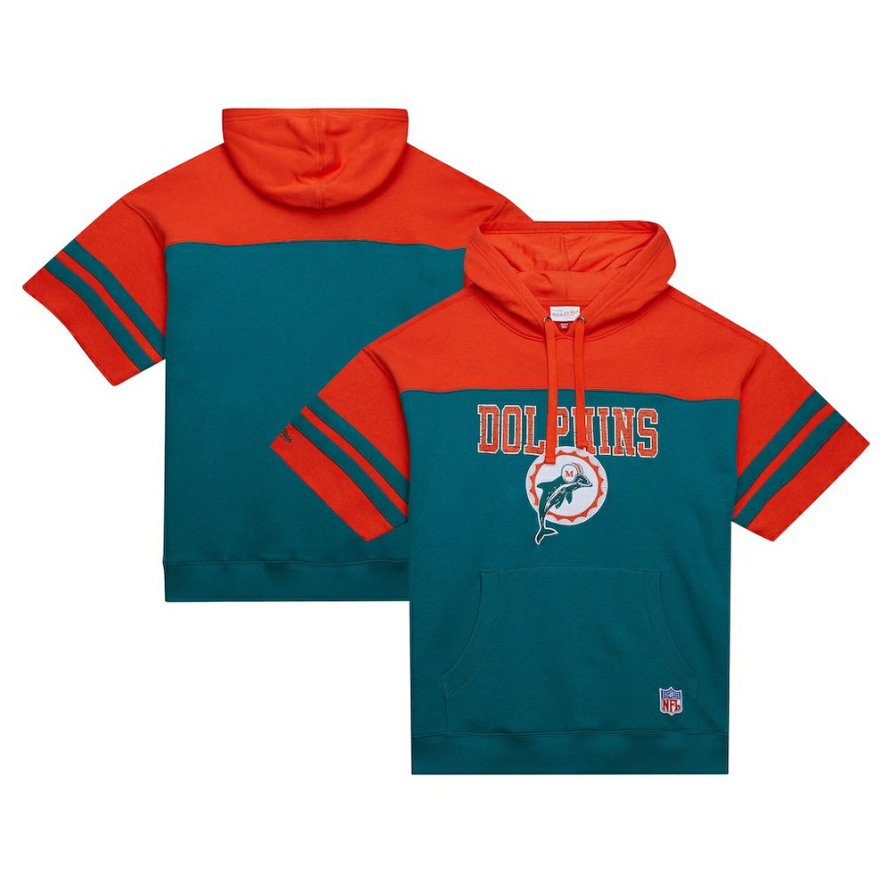 Miami Dolphins Off Field Vintage Logo Short Sleeve Pullover Hoodie | NFL Sale