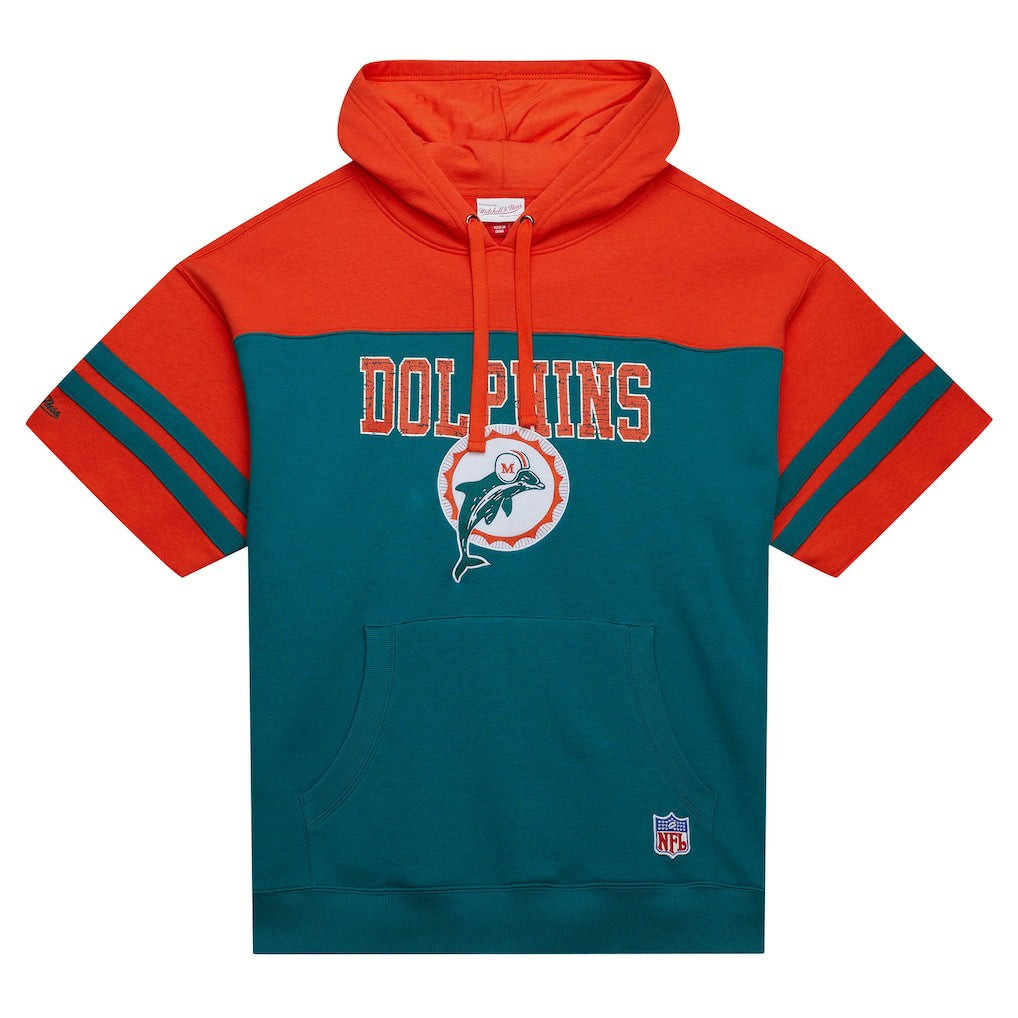 Miami Dolphins Off Field Vintage Logo Short Sleeve Pullover Hoodie | NFL Sale