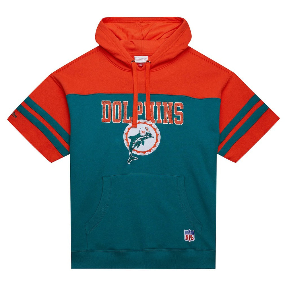 Miami Dolphins Off Field Vintage Logo Short Sleeve Pullover Hoodie | NFL Sale