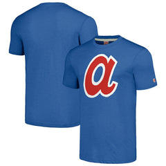 Atlanta Braves Homage Cooperstown Collection Hand-Drawn Logo Tri-Blend T-Shirt - MLB T-shirts