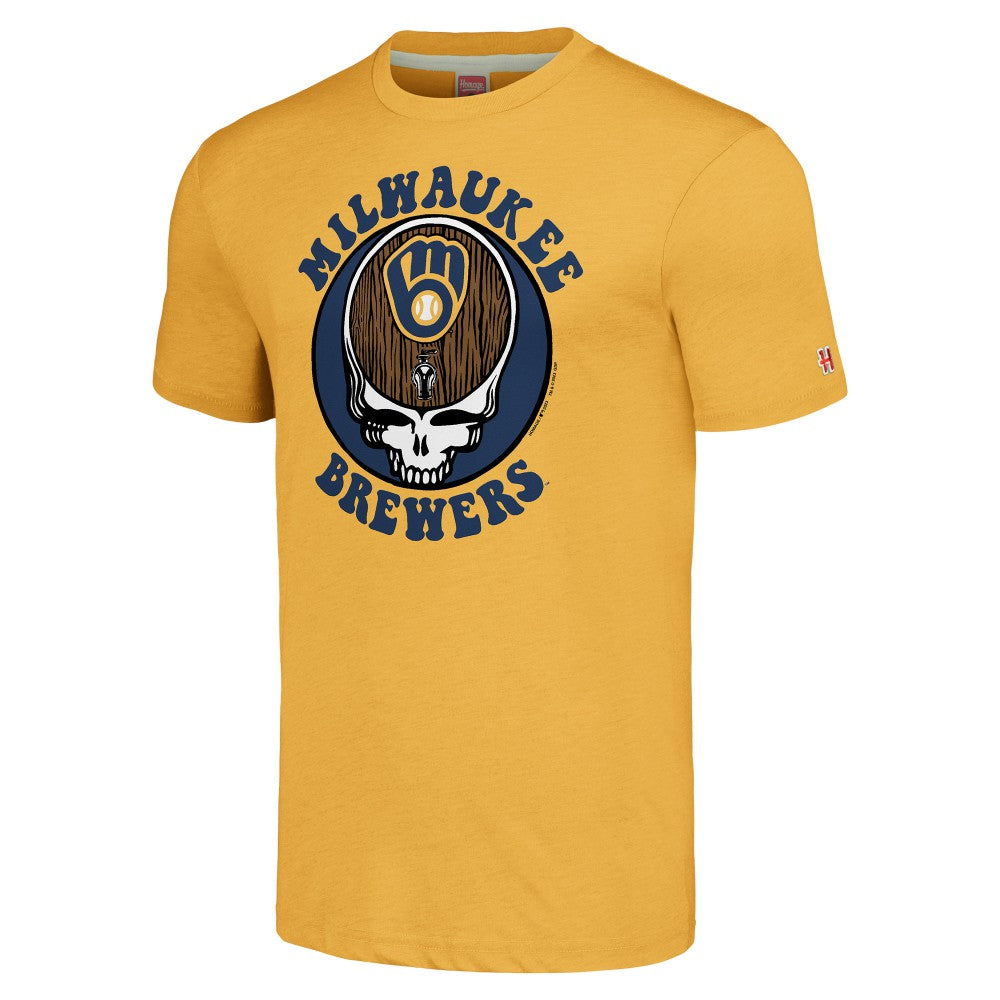 Milwaukee Brewers Homage Grateful Dead Tri-Blend T-Shirt - MLB T-shirts
